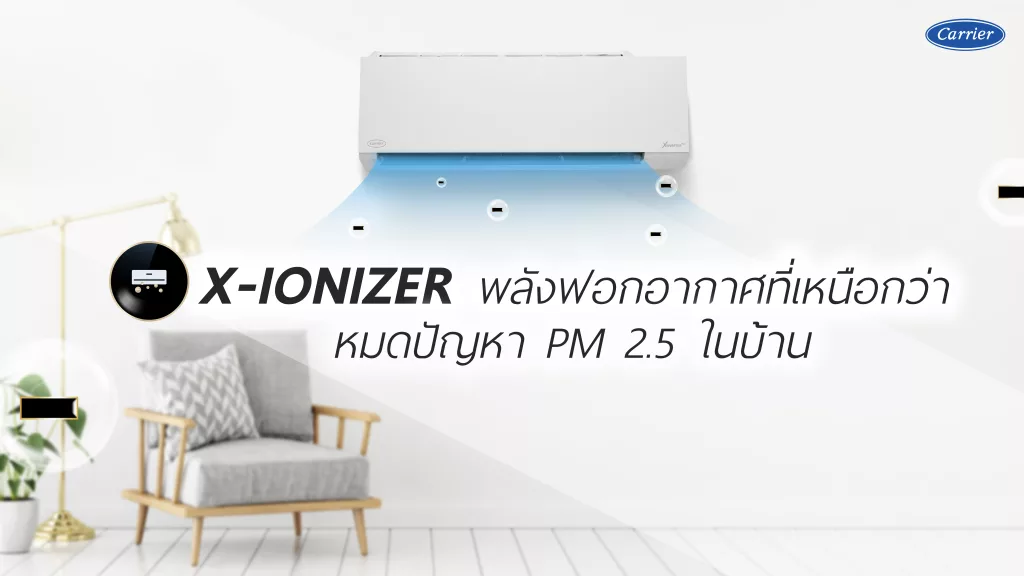 X-IONIZER ที่สุดแห่งนวัตกรรมการฟอกอากาศในแอร์บ้านจาก Carrier