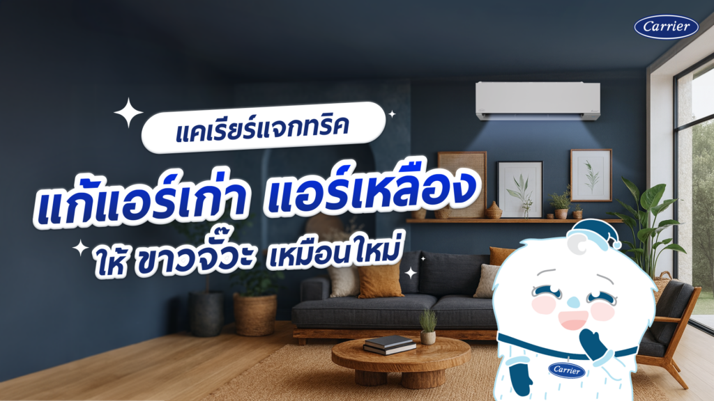 แชร์ทริค แอร์เก่า แอร์เหลือง แก้ยังไงให้ดูขาวเหมือนแอร์ใหม่